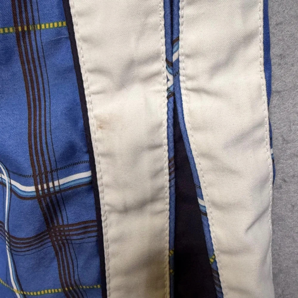 Ocean Pacific Board Shorts Mens Small Blue Plaid Y2K Cargo Swim Trunks
